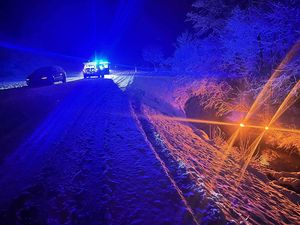 Unfallstelle beim Eintreffen der Polizei