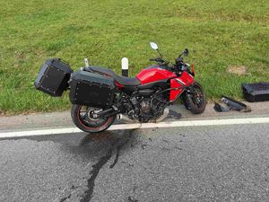 Beschädigtes Motorrad