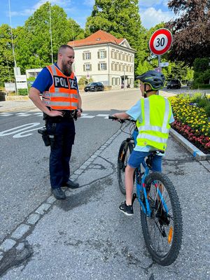 Praktische Radfahrerprüfung in Heiden.