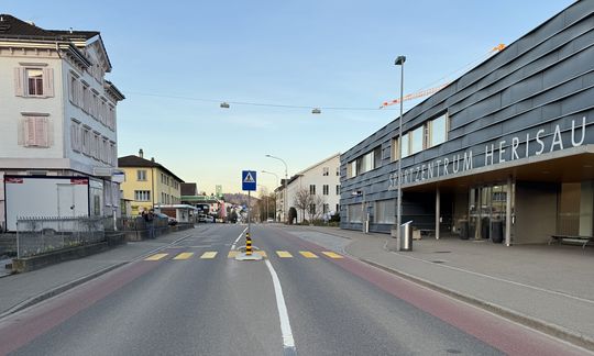 Wird umgebaut: Bushaltestelle Sportzentrum Herisau