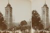 Stereobild des Aufzugs der Glocken in den 1902 erhöhten Kirchturm von Wald AR. Dieses Bild schlummerte bis 2016 in einer Privatsammlung  und wurde im Rahmen einer Hausräumung entdeckt und gesichert (https://t1p.de/blsh8).