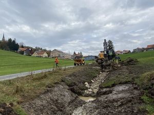 Baustart am Buechschwendibach in Rehetobel