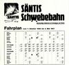 Fahrplan der Säntis Schwebebahn 1946/1947