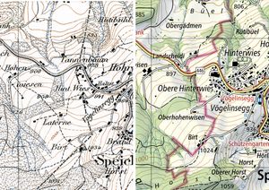 Verlauf der Kantonsgrenze SG/AR vor und nach 1922