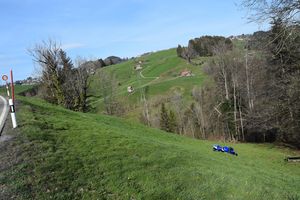 Endlage des verunfallten Motorrades.