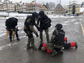 Festnahme durch Interventionseinheit.