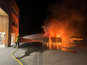 Brandbekämpfung durch die Feuerwehr Walzenhausen